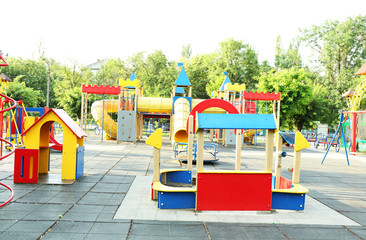 Colorful children playground in park