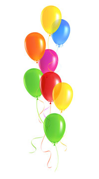 Group of festive colorful balloons. Vector illustration