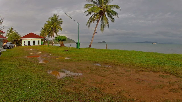 Beach after a rainstorm/Chumphon, southern Thailand