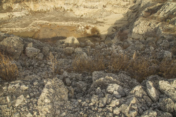 Stones at quarry closeup