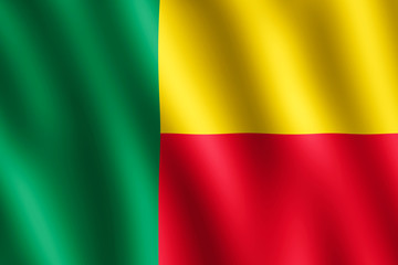 Flag of Benin waving in the wind