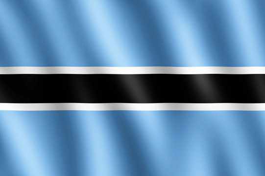 Flag of Botswana waving in the wind