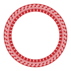 Traditional Slavic round embroidery
