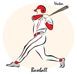 Vector illustration showing a Baseball
