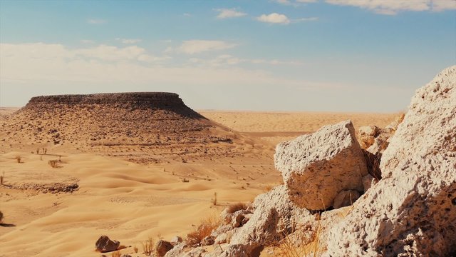 Sahara Desert, Tunisia, view of the Tembaine Mountain