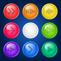 Vector set colorful buttons.
