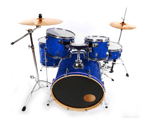 Set of drums isolated on white background
