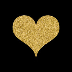 Vector illustration of a heart of gold