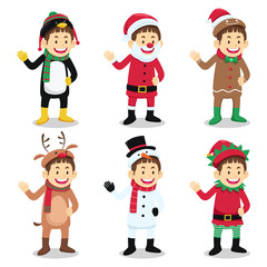 Boy Wearing Christmas Costume