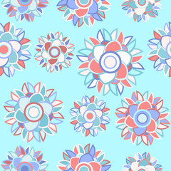 Pale blue seamless floral abstract background
