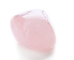 Pink quartz isolated on white background