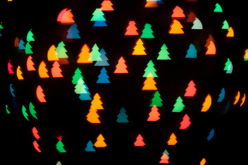 Christmas Tree Shape Bokeh Lights Background