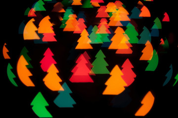 Obraz premium Christmas Tree Shape Bokeh Lights Background