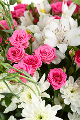 Bouquet of beuatiful roses background, close up