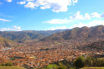 Fototapeta na wymiar Cuzco, Peru. Skyline view from Saqsaywaman