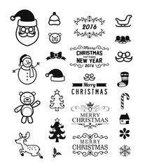 Set of christmas decorative and icon element 