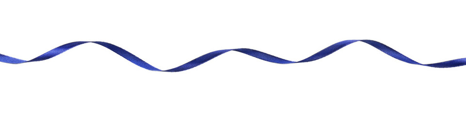 Blue ribbon, isolated on white