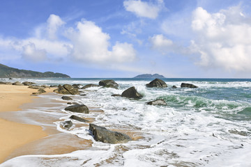 Stunning scenery and untouched beach at Sanya, Hainan Island, China