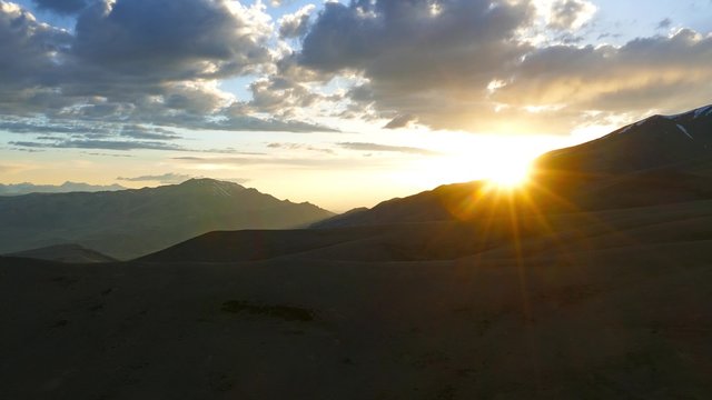 beautiful sunset in Altai mountains, 4k

