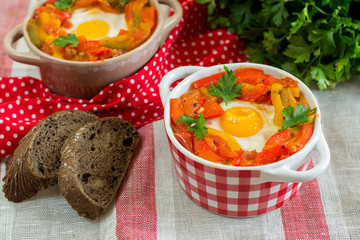 Basque dish piperade with peppers and tomatoes