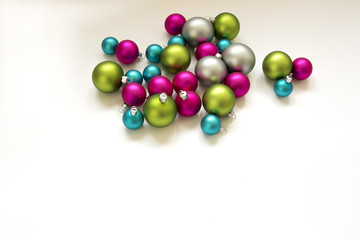 Blue, green, silver and pink Christmas Bulbs Christmas  decoration 
