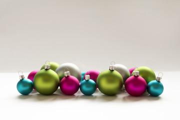 Blue, green, silver and pink Christmas Bulbs Christmas  decoration 

