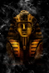 Gordijnen gold pharaoh tutankhamen mask © merydolla