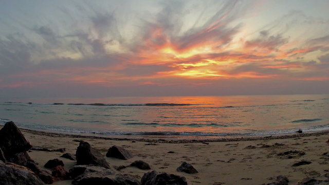 Sunrise on the beach/Gulf of Thailand