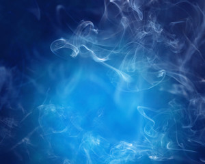 Smoke over blue background