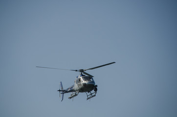 Fototapeta premium one helicopter on a blue sky