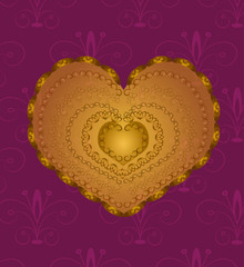 Golden Heart with ornament
