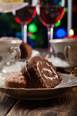 Cake on the high tea set