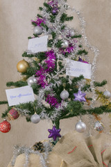 new year affirmations on Christmas tree