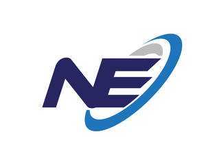 NE Swoosh Letter Logo - obrazy, fototapety, plakaty
