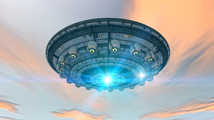 Panele Szklane  3d futurystyczne UFO