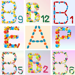 Vitamin collage made of different pills