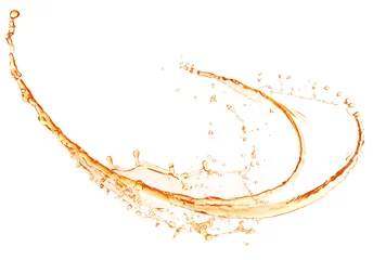 Foto auf Acrylglas Saft Apple juice splashing isolated on white