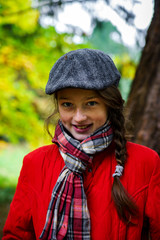 Cute teenage girl autumnal portrait