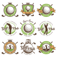 Set of vintage golf emblems - 97150037