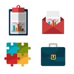 Business people with icons graphic design