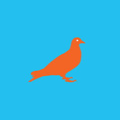 Silhouette of a dove (color bird)