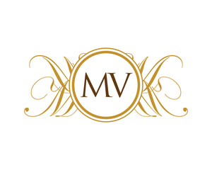 MV Luxury Ornament Initial Logo