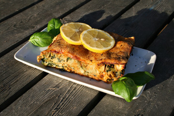 organic lifestyle lasagne spinat zitrone vegan, vegane sommelich shabby style