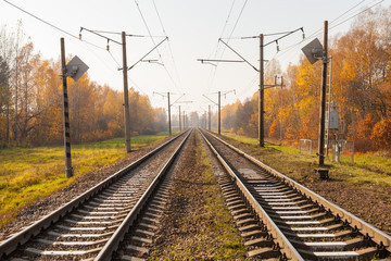 Railway infrastructure in autumn