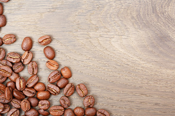 Coffee on grunge wooden background.