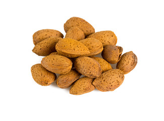 almonds isolated on white