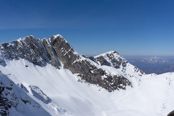 Winter mountain peak