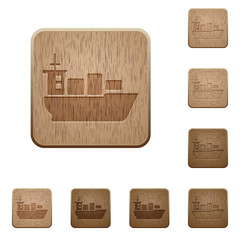 Sea transport wooden buttons