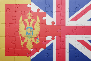 puzzle with the national flag of great britain and poland
