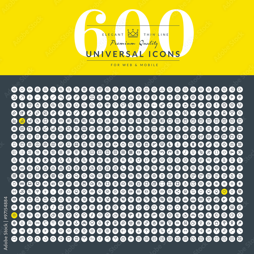 Poster thin line icons bundle for website, mobile website and app design.